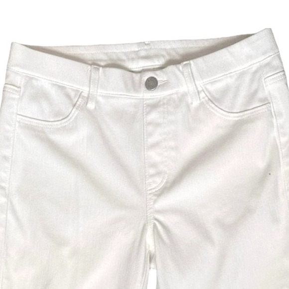 Uniqlo Womens Pull On Mid-Rise Stretch Pants Ankle Crop Skinny White Sz Small - Picture 3 of 6